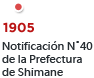 1905,  Notificación N˚40 de la Prefectura de Shimane