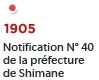 1905,  Notification N° 40 de la préfecture de Shimane